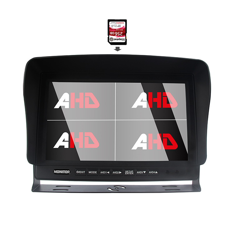 Monitor pojazdu SD DVR o przekątnej 10,1 cala i poczwórnym dzielonym wyświetlaczu AHD