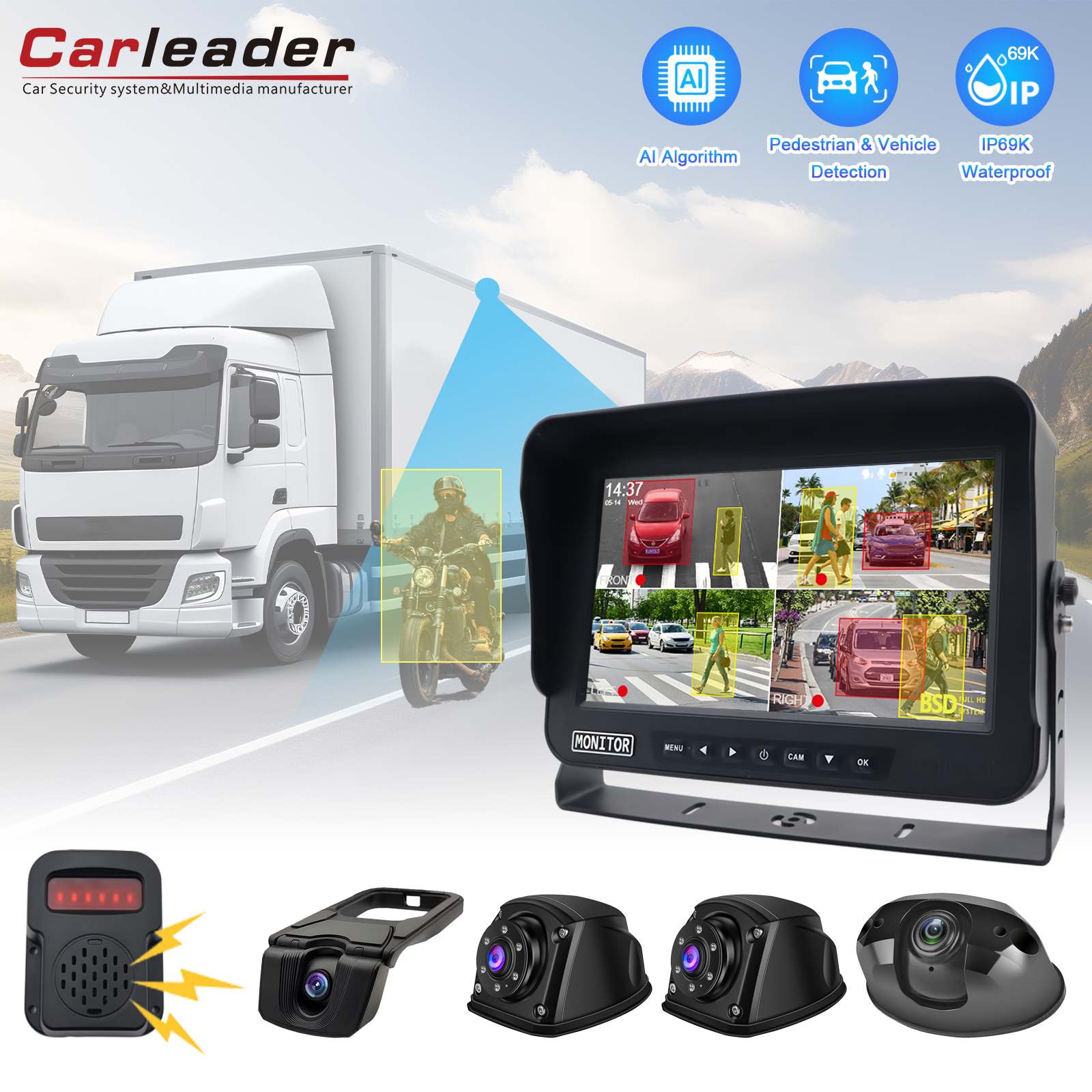 10.1 cali pojazd BSD System monitorowania martwego punktu