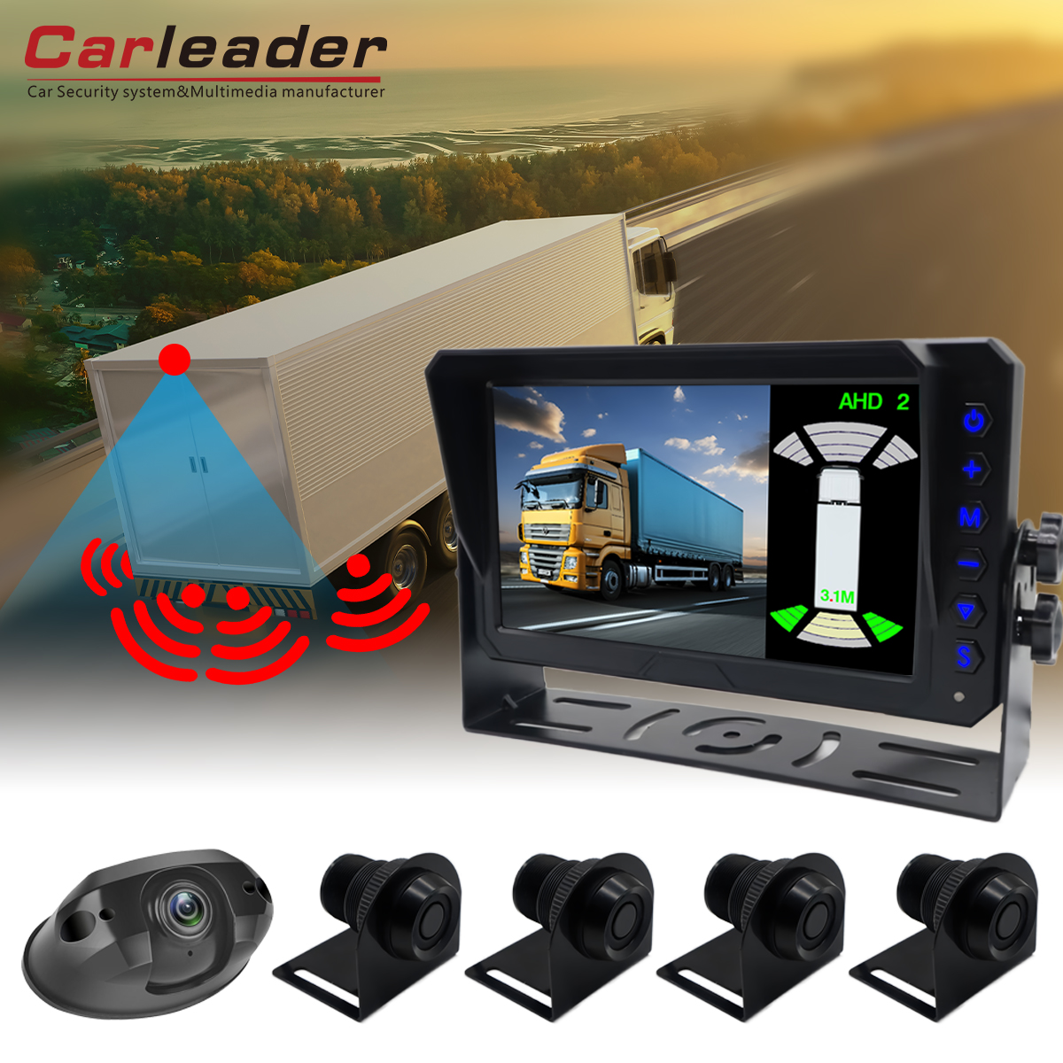 Carleader 7-Inch Parking Radar Reversing Monitoring System----Ideal for Parking and Reversing
