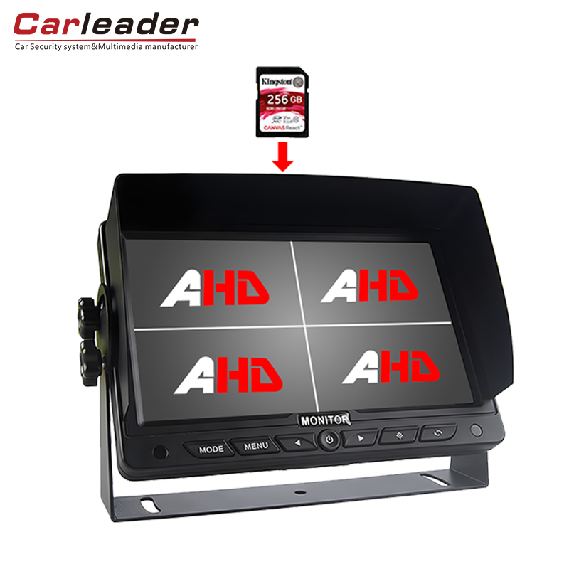Carleader 7-calowy pokładowy monitor HD Quad Split z funkcją nagrywania DVR
