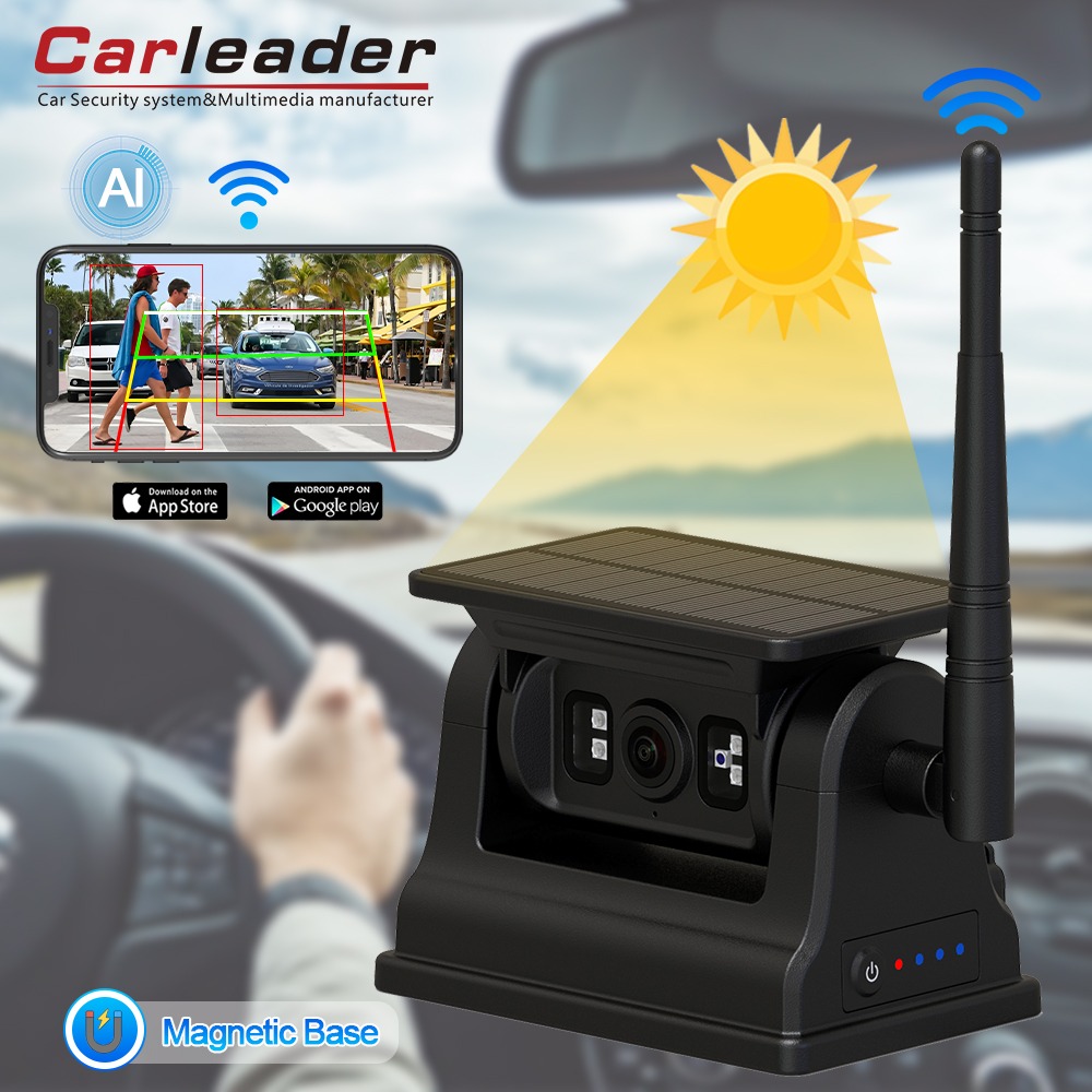 Carleader 1080P Magnetyczna bezprzewodowa kamera cofania Solar WiFi do samochodu kempingowego dla systemu IOS Android Carleader 1080P Magnetyczna bezprzewodowa kamera cofania Solar WiFi do samochodu kempingowego dla systemu IOS Android