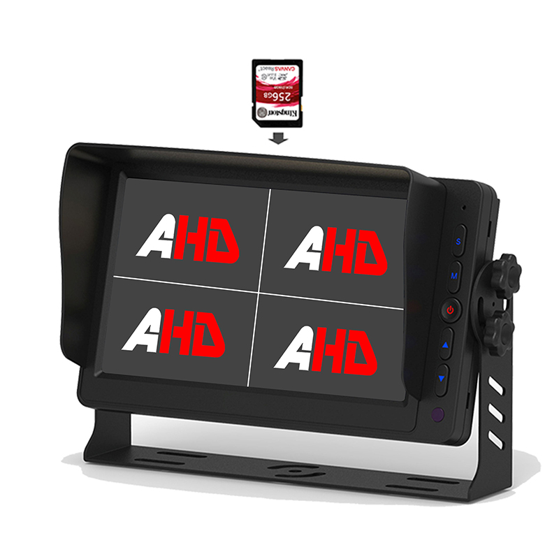 Carleader 7-calowy monitor AHD z poczwórnym wyświetlaczem do nagrywania wideo